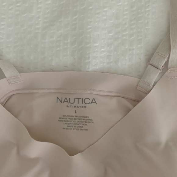2 pack - NAUTICA Convertible Laser Cut Lounge Bras - Size L.  Blue and Blush - Picture 8 of 9